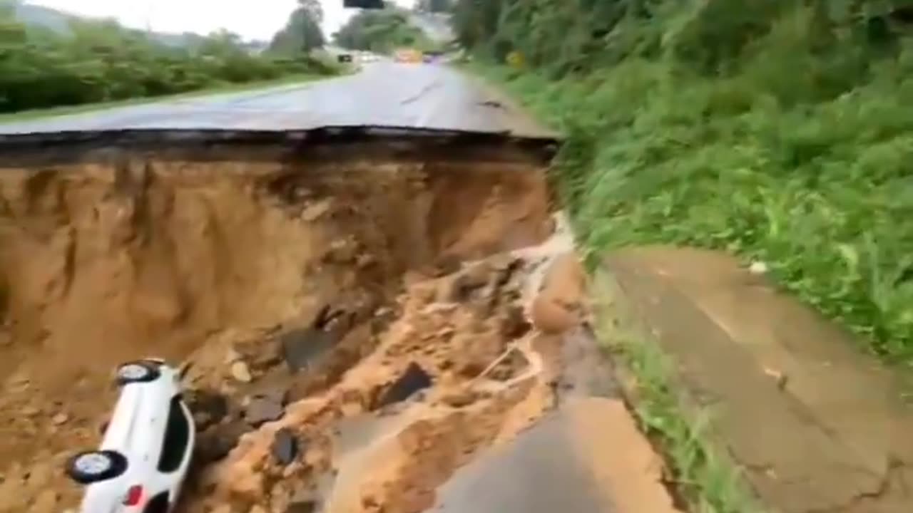 Landslide On The BR-470 Highway In Rio Do Sul Of Santa Catarina, Brazil