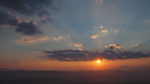 sun set video and cloud
