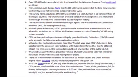 Summary of 2020 Election Fraud in Wisconsin