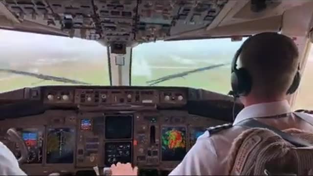 landing process during turbulence