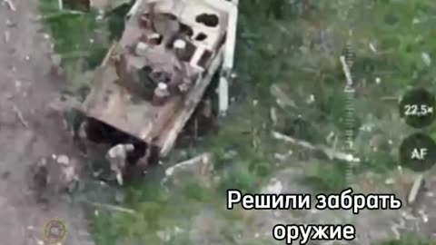 Russians Captured a Ukrainian Hiding in a Burnt BMP-2
