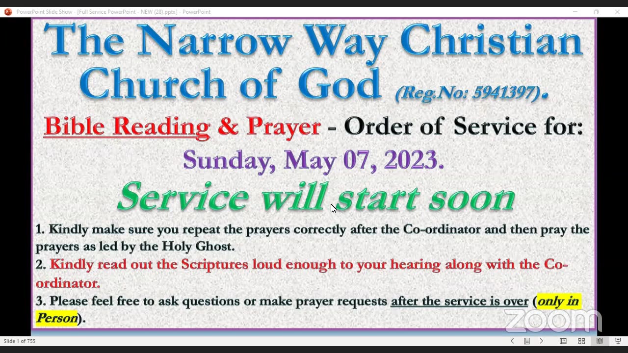 The Narrow Way Christian Church of God - Sunday Service - 07/05/23
