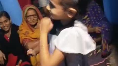 Dancing cute girl on sister marraige
