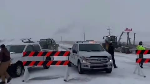 Canadian Farmers Break Through Police Barricades to Support Truckers