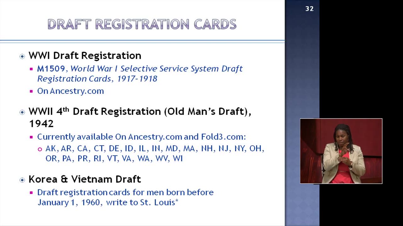 2013 Genealogy Fair Introduction to Military Records at the National Archives