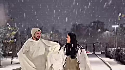 Snow weather couple video