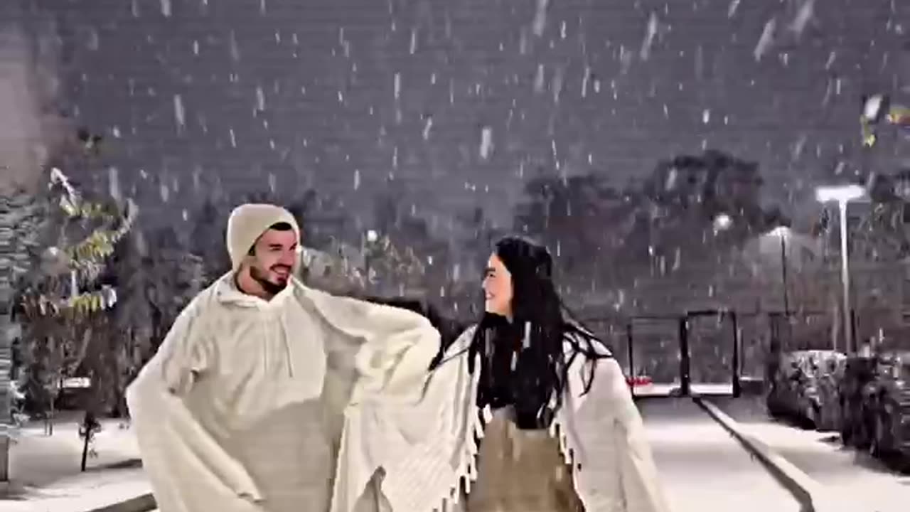 Snow weather couple video