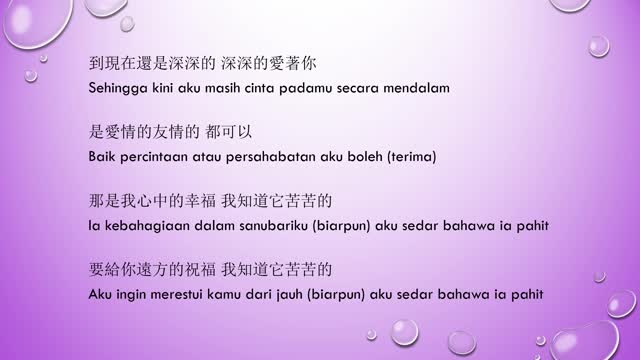 Translation of 《我會好好的》(王心凌 Cyndi Wang)in Malay