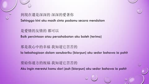 Translation of 《我會好好的》（王心凌 Cyndi Wang）in Malay