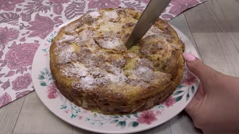 En let opskrift på æbletærte! 4 glas og 3 æbler, opskrift på tør dej