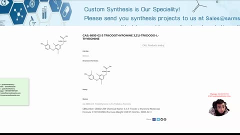 cas: 6893-02-3 Triiodothyronine 3,3',5-Triidodo-L-Thyronine