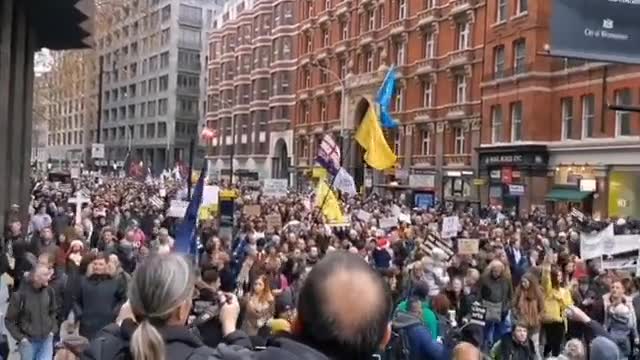 MASSIVE Turnout In London's Rally Against Jab Mandates