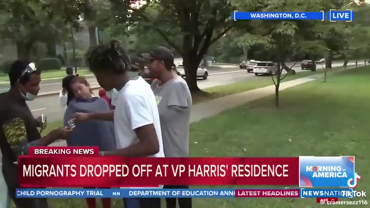 hundreds of illegal migrants in front of Kamala Harris’s home!