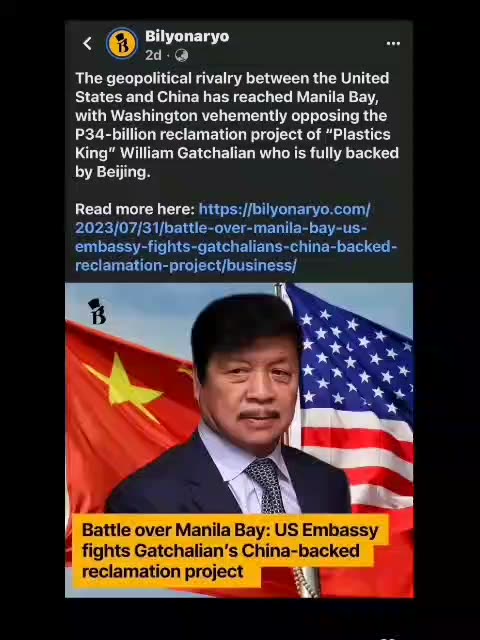 Battle over Manila Bay: US Embassy fights Gatchalian's China-backed reclamation project