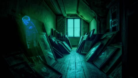 A horrible ghost catched you at the attic
