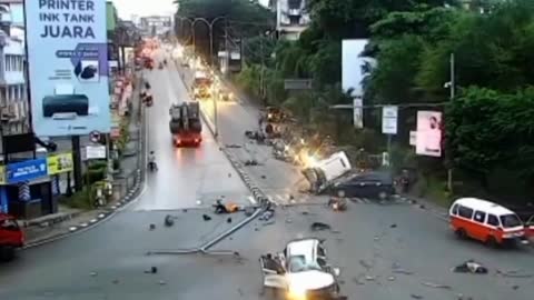 Container truck crash