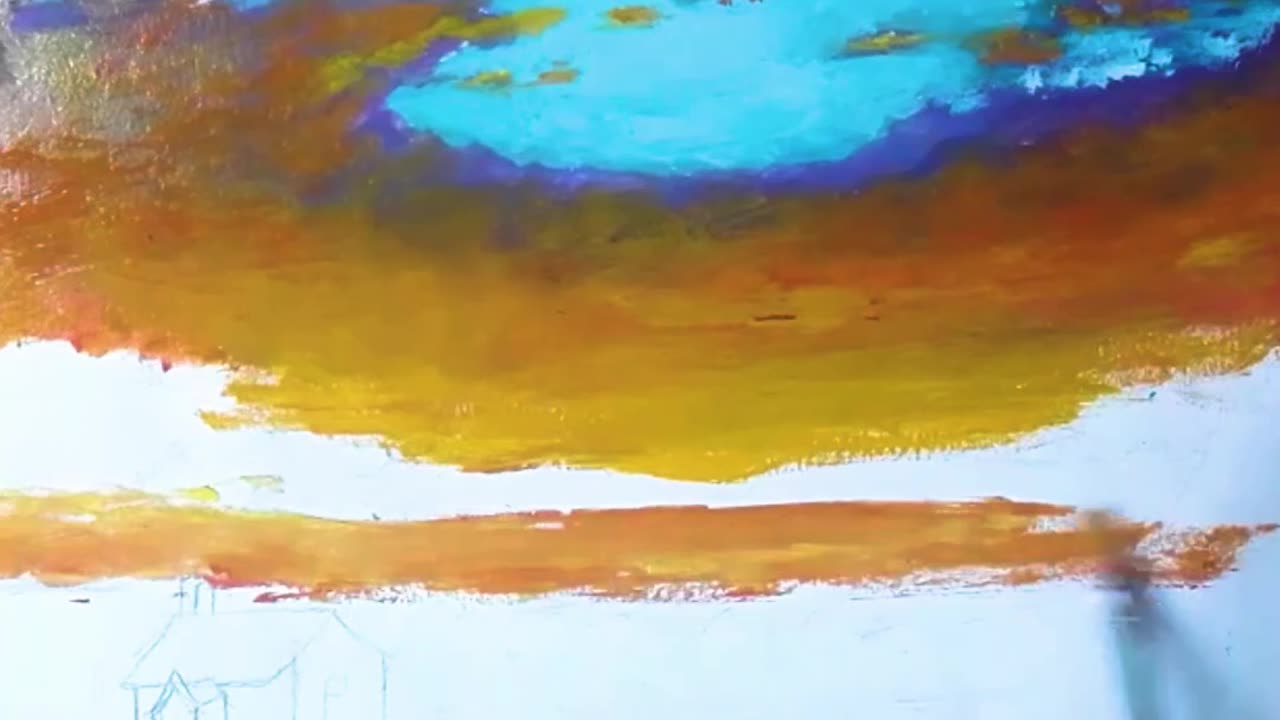 Acrylic Painting | sunset scene