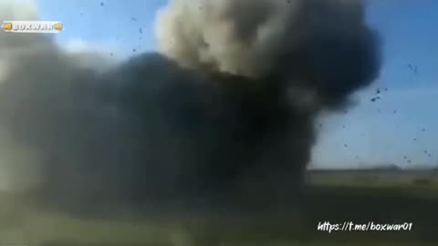 ‼️🔥 Impressive detonation of an American armored car in battle The car fired and drove over a mine.