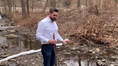 JD Vance inspect stream in East Palestine, Ohio.