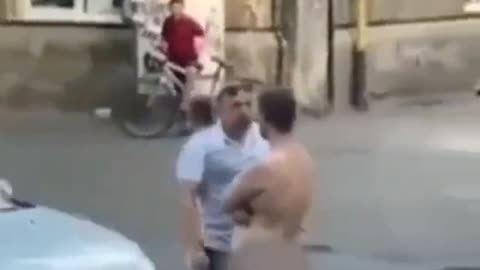 Naked Man Gets Knocked Out For His Efforts