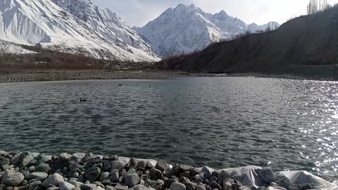 Beautiful lake winter season