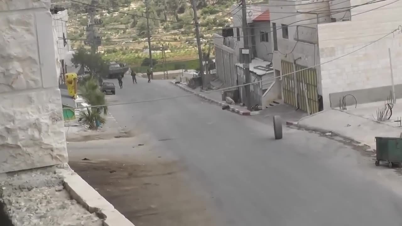 instant karma Israeli army vs Palestinian tire