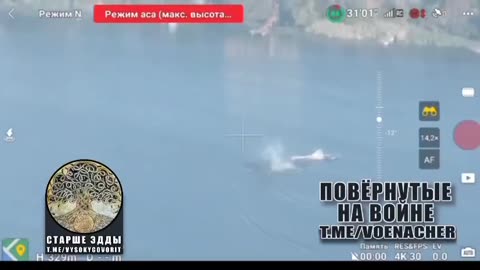 Russian FPV drones sink a Ukrainian boat on the Dnieper.
