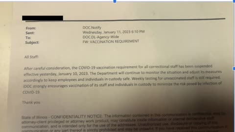 Lawsuit against COVID vaccine mandate on IL prisons continues despite requirement being lifted