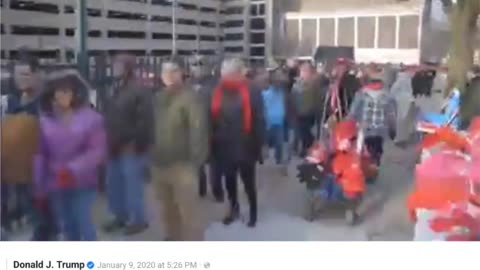 Trump Rally Line in Ohio. January 9 2020