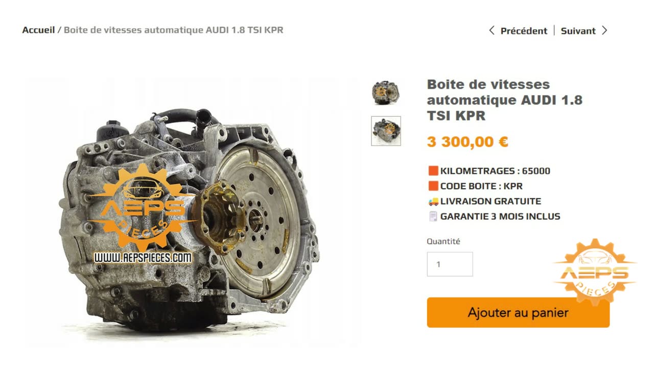 AEPSPIECES.COM - Boite de vitesses automatique AUDI 1.8 TSI KPR