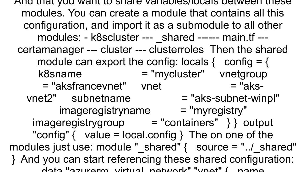 Reusing variables declared and defined in parent module in terraform