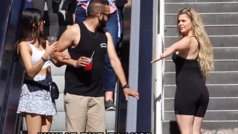 Funny Escalators Video, Couple Reaction 😂
