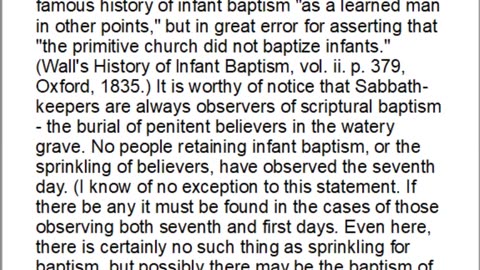 History of the Sabbath and First Day of the Week, Part 22