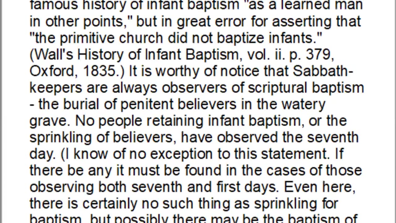History of the Sabbath and First Day of the Week, Part 22