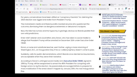 Liberal Veteran Claims Trump Will Be Arrested December 20th Under Executive Order 13848
