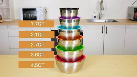 YIHONG 7 Piece Mixing Bowls with Lids for Kitchen Stainless SteelIdeal for Baking