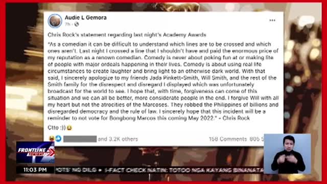 #FactCheckED:Mensahe ni Chris Rockkay Marcos Jr.