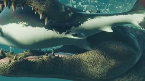 GIANT CROCODILE ATTACKS SHARKS!