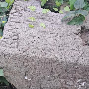 Mysterious inscriptions on an old stone