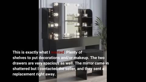 MIYZEAL #Vanity Set with Lighted Mirror Makeup-Overview