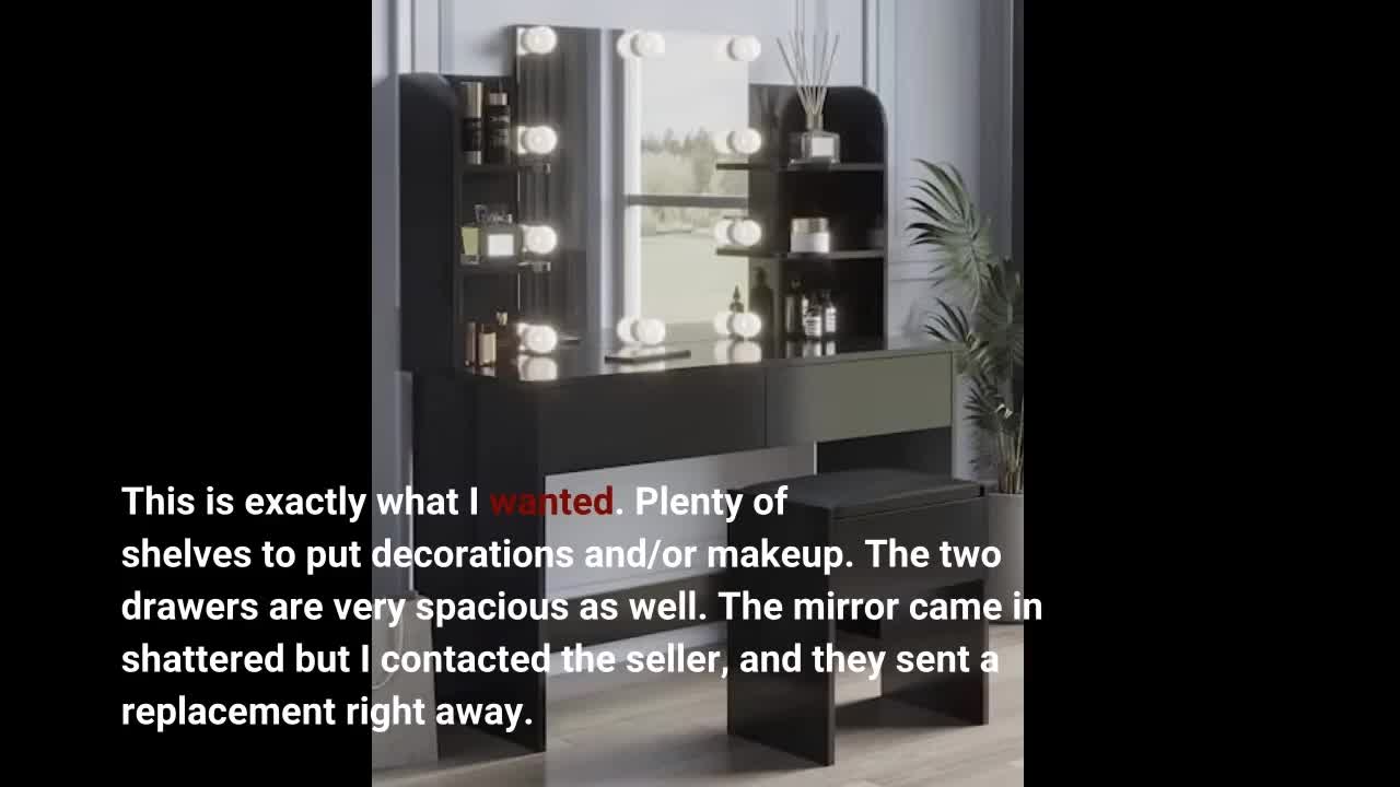 MIYZEAL #Vanity Set with Lighted Mirror Makeup-Overview