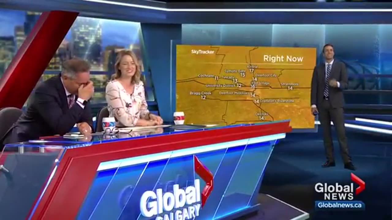 Morning Show hosts lose it when weatherman talk 'swining' live on-air l hosts laugh l global news