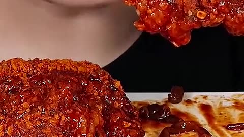 Black Bean Noodles, KFC Spicy Fried Chicken #zoeyasmr #zoeymukbang #bigbites #mukbang #asmr #food #먹