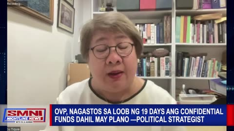 OVP, nagastos sa loob ng 19 days ang confidential funds dahil may plano —Political Strategist
