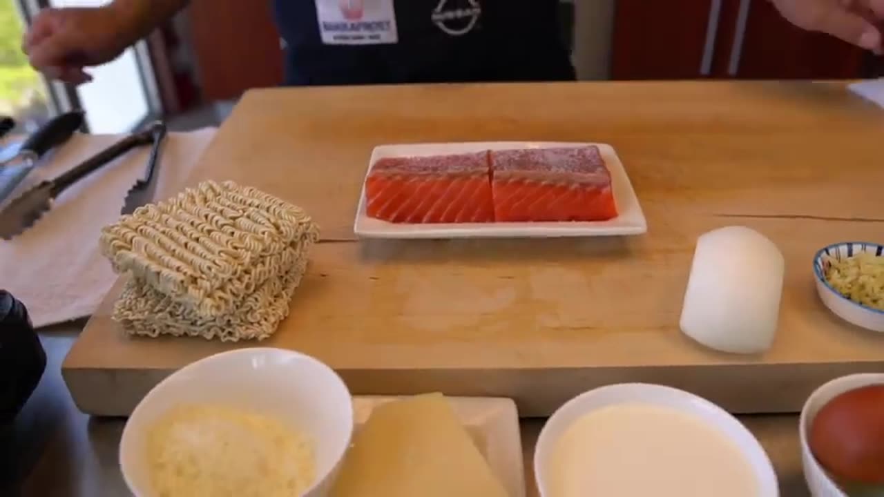 Salmon Carbonara Ramen