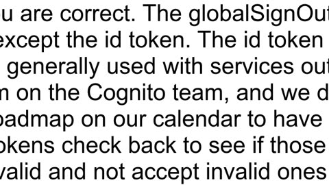 Is it possible to revoke AWS Cognito IdToken