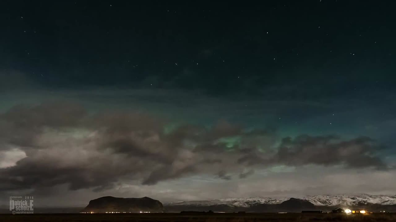 Aurora over Vik, Island