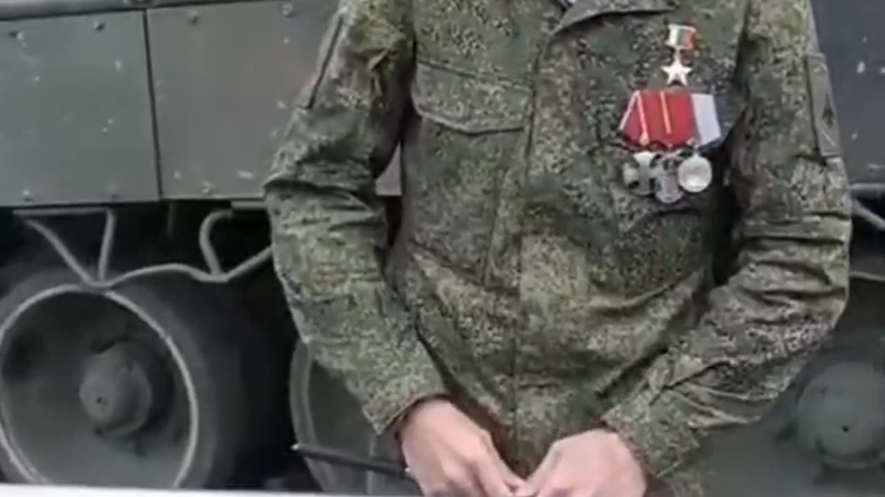 A modest decorated Russian soldier