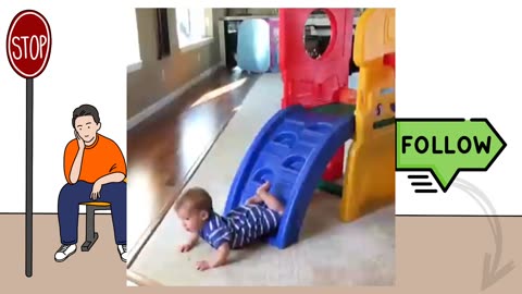 Baby sliding funny video #3
