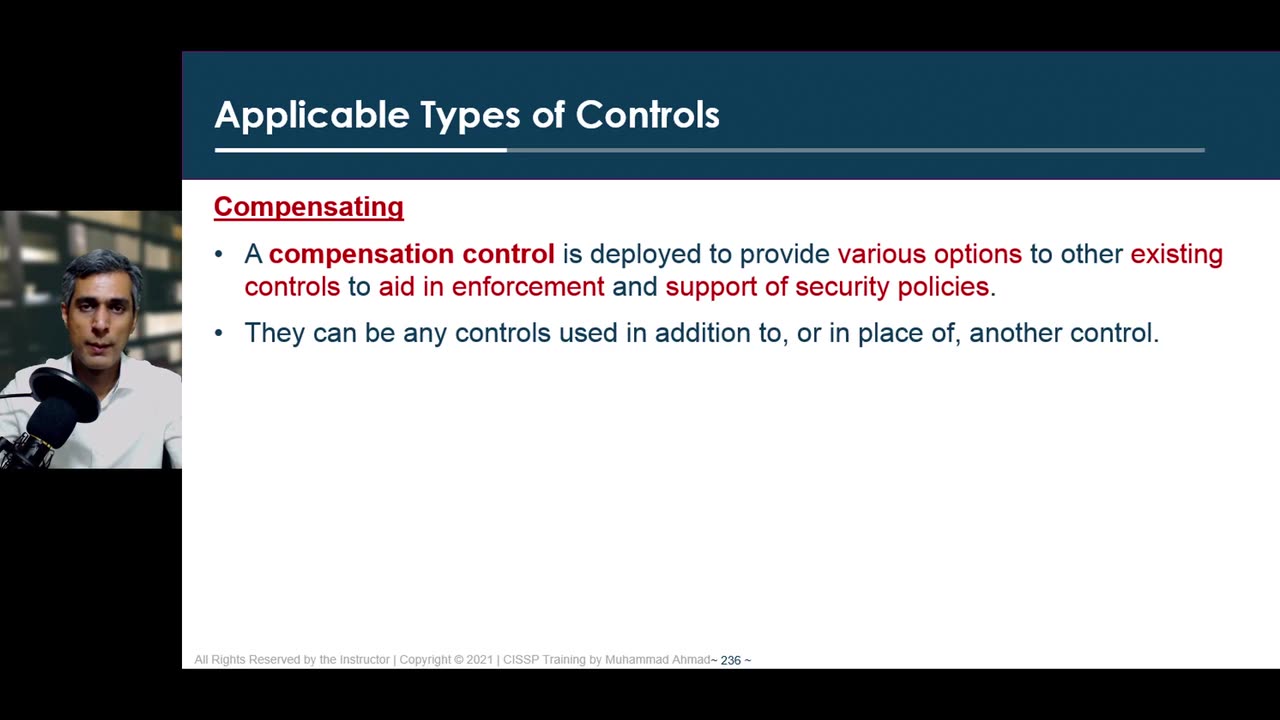 47 - Domain 1-110 Applicable Types of Controls